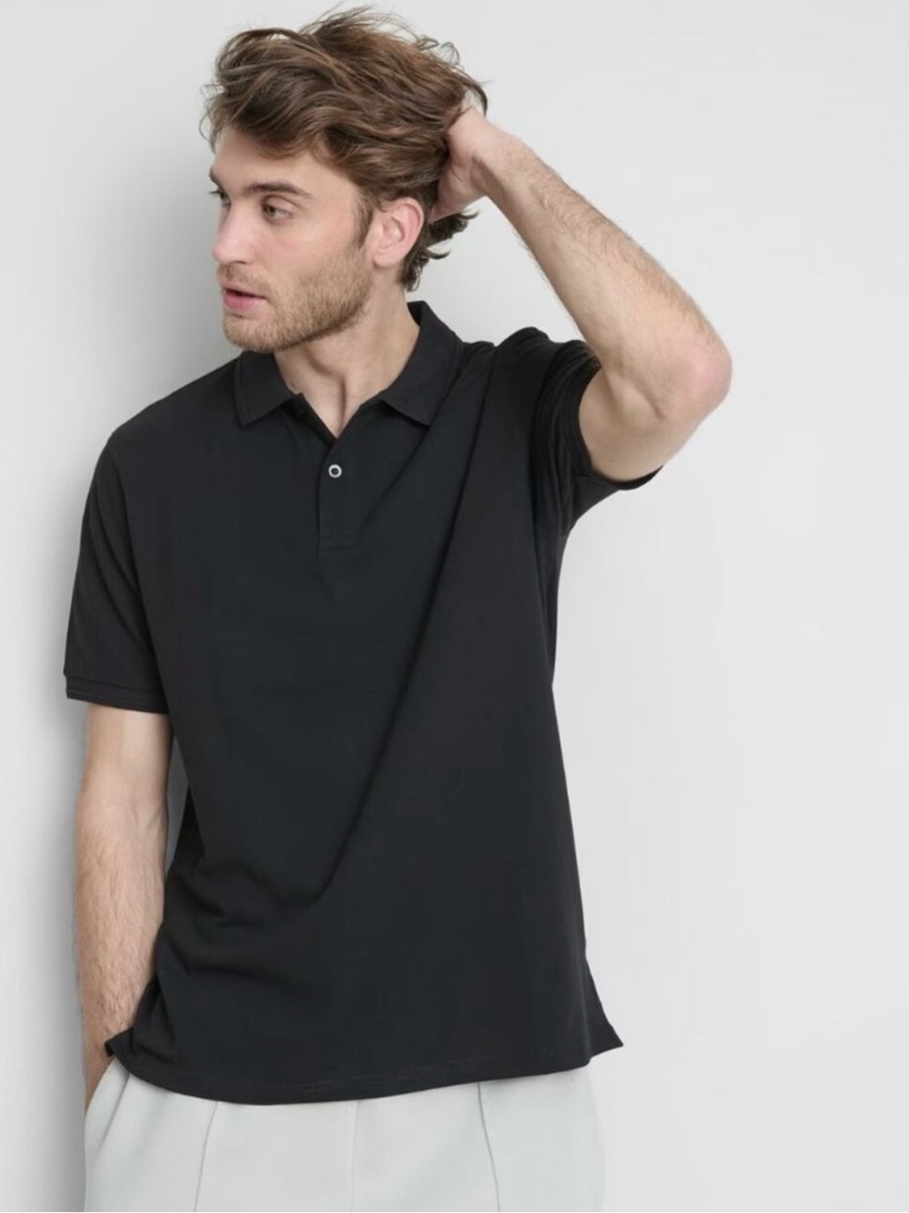 Primark Black Men's Short-Sleeve Polo